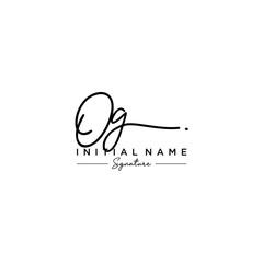 Letter OG Signature Logo Template Vector