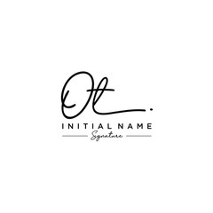Obraz premium Letter OT Signature Logo Template Vector