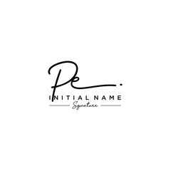 Letter PE Signature Logo Template Vector