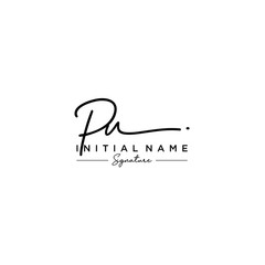 Letter PU Signature Logo Template Vector