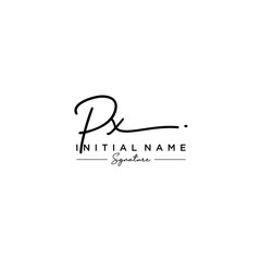 Letter PX Signature Logo Template Vector