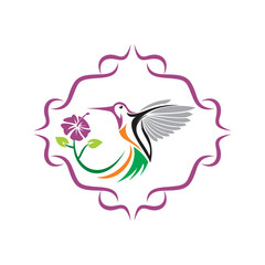 Bird Logo, Flower Bird Logo