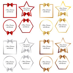 Christmas & New Year's greeting card background vector design. Various bow tight for card and present.