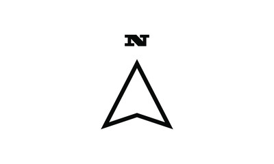 arrow compass icon, north direction sign vector