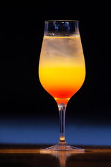Tequila Sunrise, classic drink with tequila and orange juice