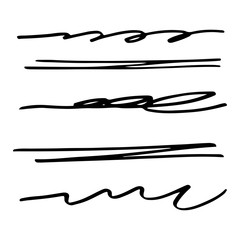 Set of black ink brush stroke line. Set of line vector illustration.
