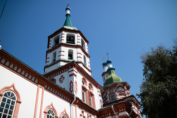 Fototapeta premium Irkutsk is an old city in Russia with a picturesque valley of the Angara River