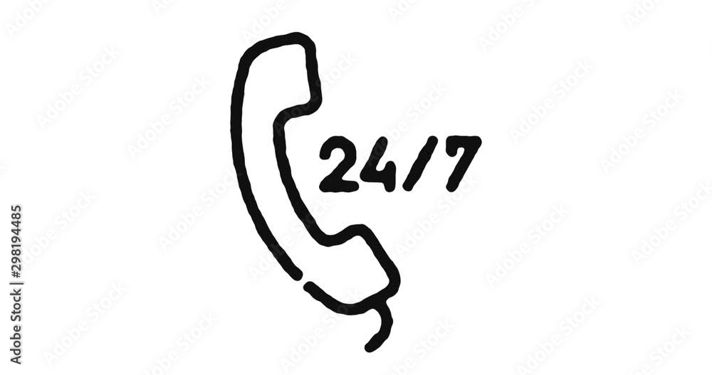Aufkleber call center outline icon animation footage/video. hand drawn like symbol animated with motion graphi