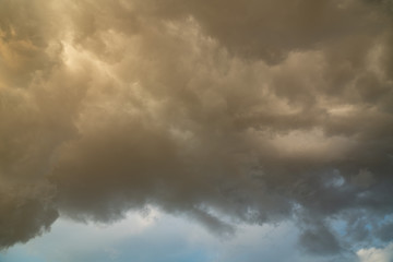stormy clouds at sunset time