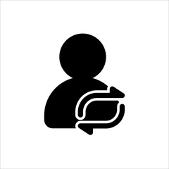 User with sync icon. symbol of business people with trendy flat style icon for web site design, logo, app, UI isolated on white background. vector illustration eps 10