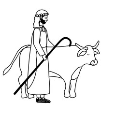 saint joseph with ox manger characters