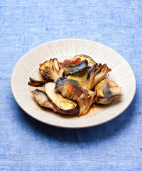 鯖と舞茸とナスの甘酢かけ