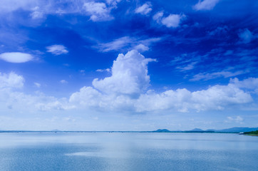 Lake and blue sky  with cloud