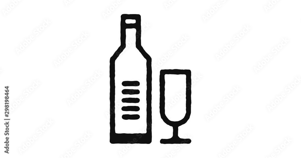 Aufkleber fine dining outline icon animation footage/video. hand drawn like symbol animated with motion graphi