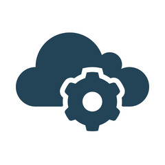 Cloud settings icon. Cloud Computing Icon. Simple glyph style. Perfect symmetrical.
