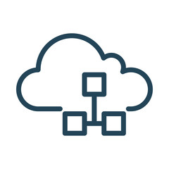 Cloud network service. Cloud Computing Icon. Simple glyph style. Perfect symmetrical.