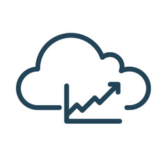 Financial technology. Cloud business. Cloud Computing Icon. Simple glyph style. Perfect symmetrical. 