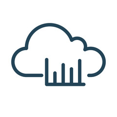 Cloud Chart. Data visualization. Cloud Computing Icon. Simple glyph style. Perfect symmetrical. 