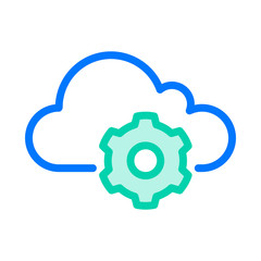 Cloud settings icon. Cloud Computing Icon. Simple glyph style. Perfect symmetrical.