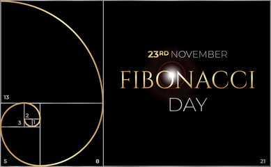 Fibonacci Day or Golden Ratio Background Illustration