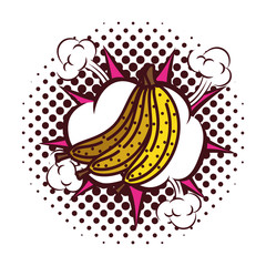 fresh fruit bananas cluster pop art style