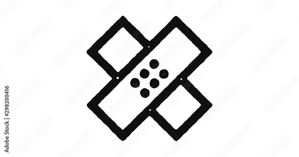Poster Help outline icon animation footage/video. Hand drawn like symbol animated with motion graphic, can be used as loop item, has alpha channel and it's at 4K video resolution.