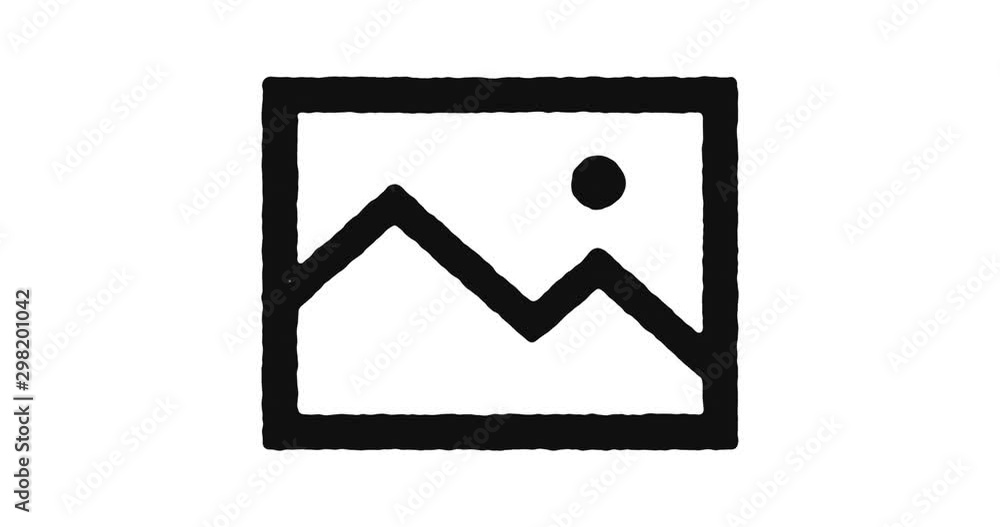 Poster gallery outline icon animation footage/video. hand drawn like symbol animated with motion graphic, c
