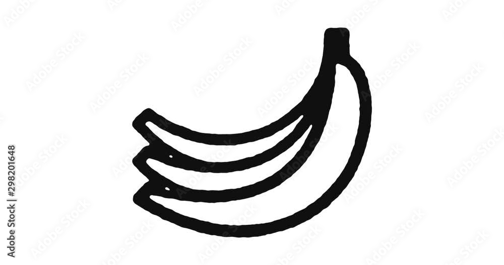 Aufkleber banana outline icon animation footage/video. hand drawn like symbol animated with motion graphic, ca