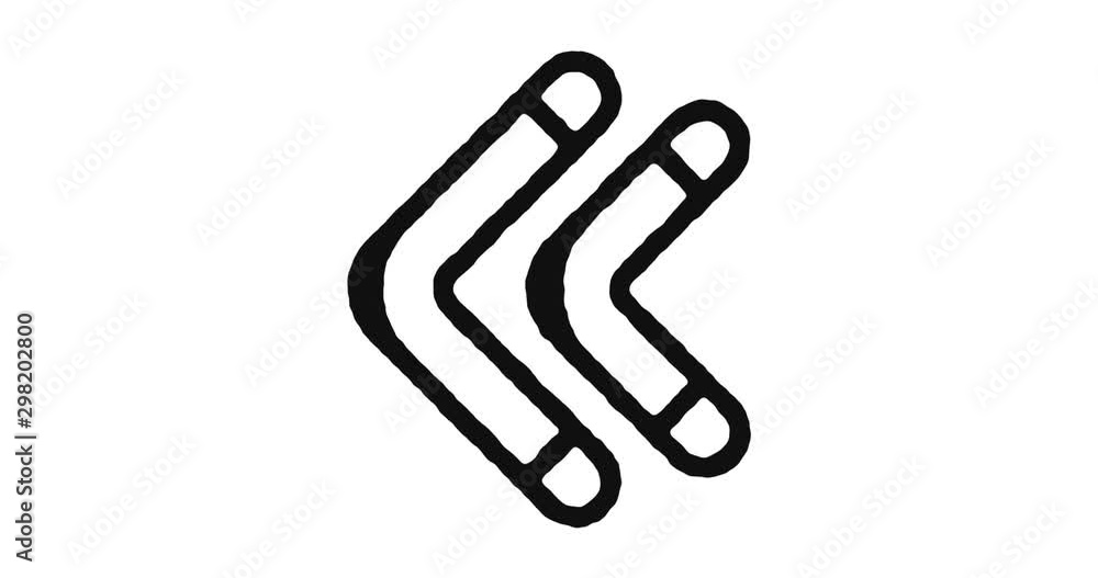 Poster boomerang outline icon animation footage/video. hand drawn like symbol animated with motion graphic,