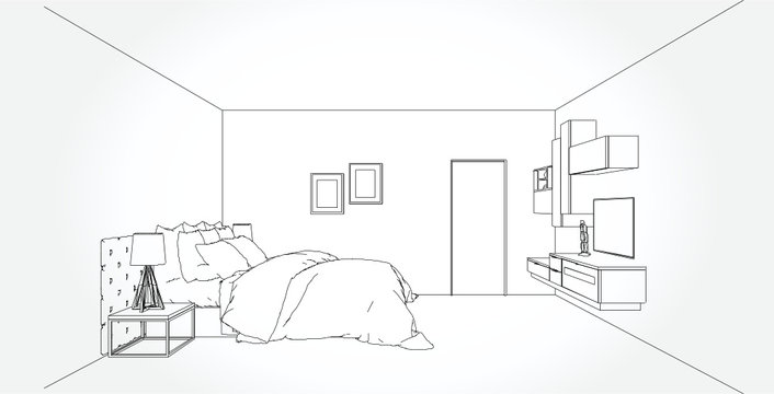 6 5 Best Bedroom Line Drawing Images Stock Photos Vectors Adobe Stock