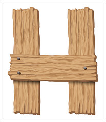 Isolated vector wooden letter on a white background.