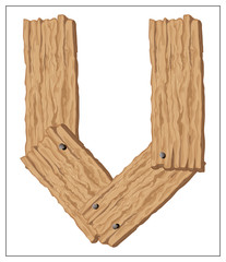 Isolated vector wooden letter on a white background.