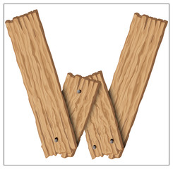 Isolated vector wooden letter on a white background.