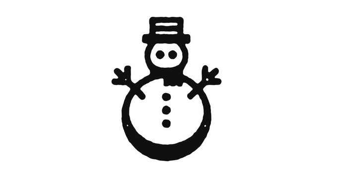 Snow outline icon animation footage/video. Hand drawn like symbol animated with motion graphic, can be used as loop item, has alpha channel and it's at 4K video resolution.