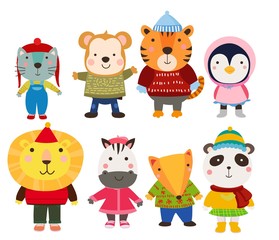 Fototapeta premium set of cartoon animals