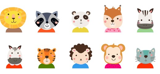 Fototapeta premium Group of cute animals collection