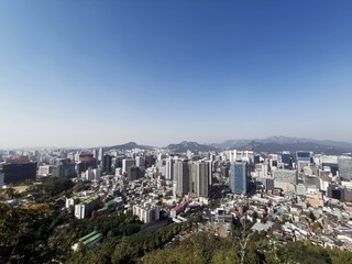 Blue sky over the center of Seoul