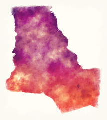 Dhi Qar governorate watercolor map of Iraq