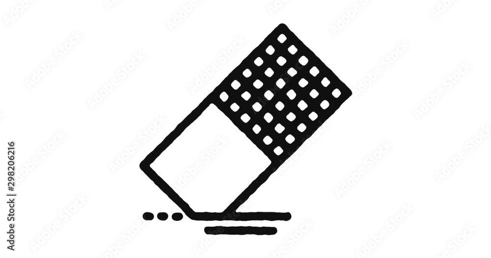 Aufkleber eraser outline icon animation footage/video. hand drawn like symbol animated with motion graphic, ca