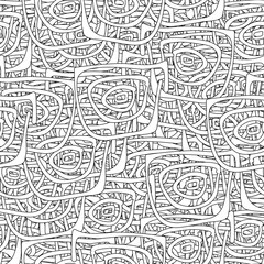 Obraz premium Seamless black and white grunge background. Abstract repeating texture of elements. Template to create your own design and print. Chaotic retro backdrop