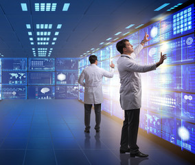 Concept of telemedicine with male doctor
