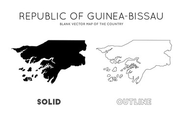 Guinea-Bissau map. Blank vector map of the country. Borders of Guinea-Bissau for your infographic. Vector illustration.