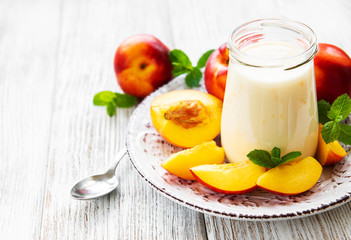 Yogurt with fresh nectarines