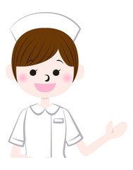 案内する看護師