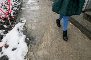 tile, pavement, dirt, snow, worker, stack, work, pedestrian, granite, asphalt, weather, cold,...