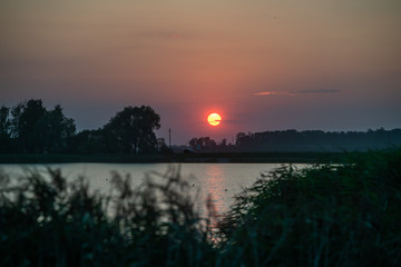 Round sun sunset