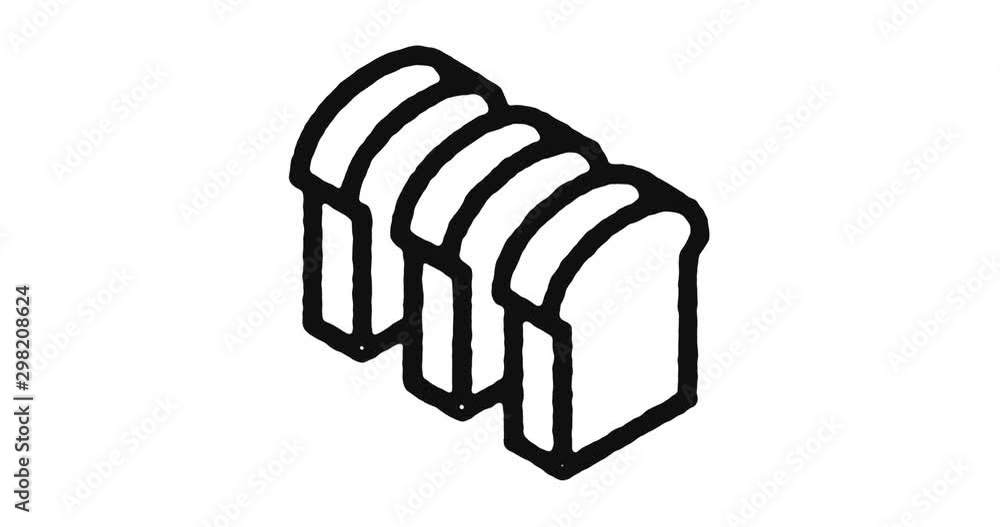Poster bread outline icon animation footage/video. hand drawn like symbol animated with motion graphic, can