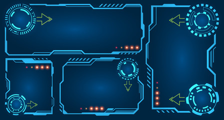 Set Futuristic Empty Frames with HUD Elements, Technology Displays © -=MadDog=-