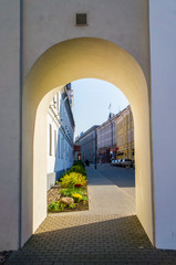 Arch in the medieval city Romanesque style.