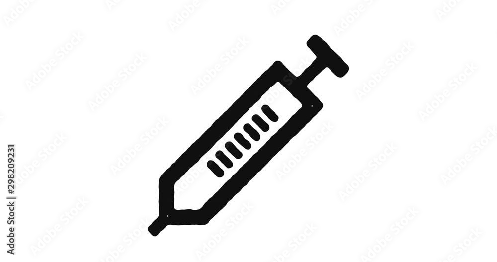 Poster vaccination outline icon animation footage/video. hand drawn like symbol animated with motion graphi